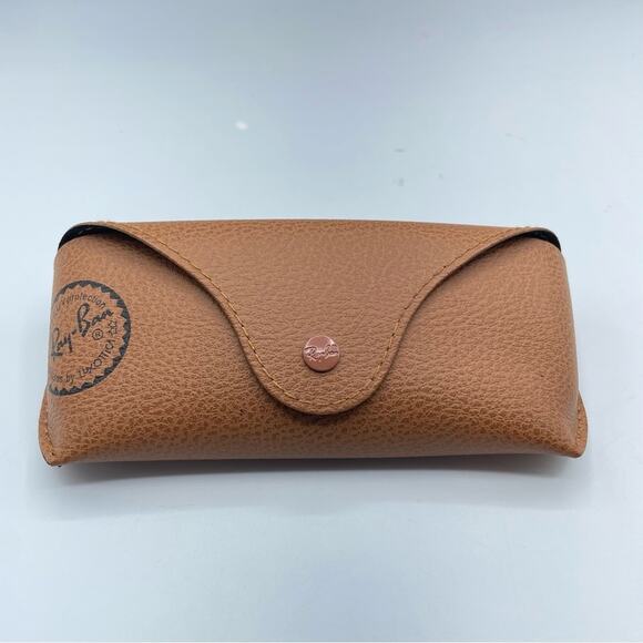 Ray Ban Tan Leather Sunglasses Case & Cloth - Picture 1 of 7